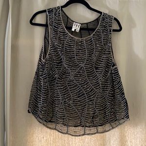 Haute Hippie beads and crystal top. Size M